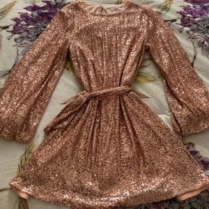 Pink Gold Sequins Dress